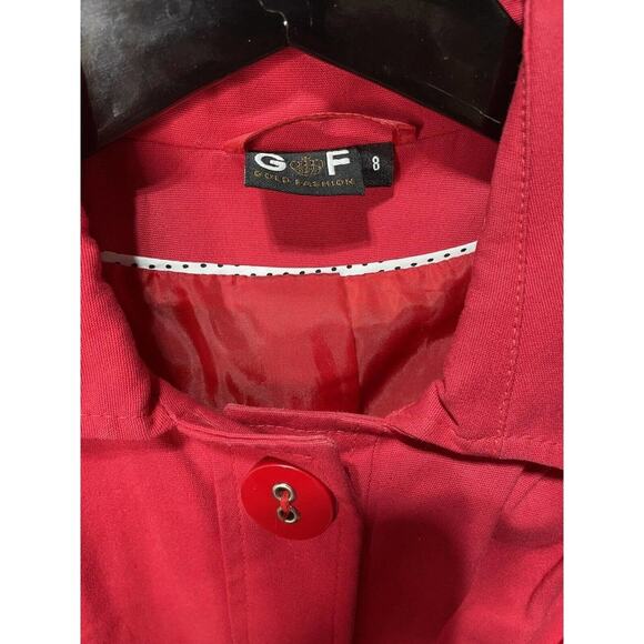 Gold Fashion Red Dress Coat Women's Size 8‎ - Picture 2 of 4